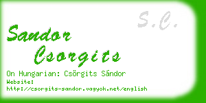 sandor csorgits business card